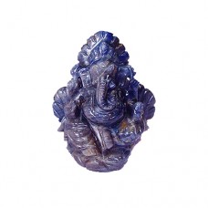 Ganesha In Blue Sapphire (Gems Murtis)-GEM-GEN004
